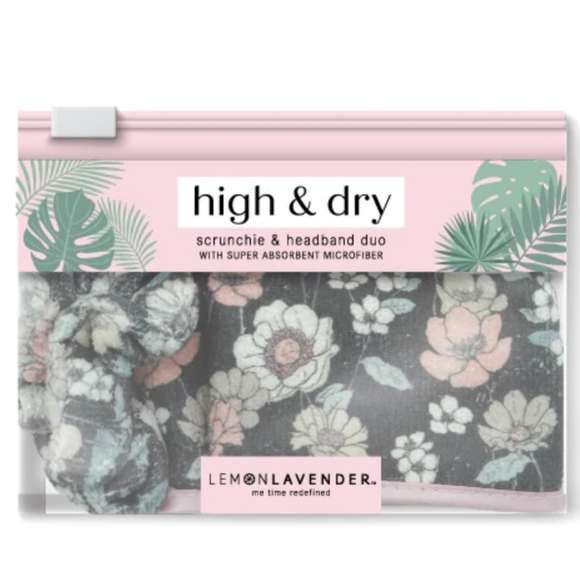 3/$20 Lemon Lavender high & dry microfiber scrunchie & headband duo NWT - Picture 8 of 9